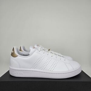 Adidas Women's Advantage 'White Copper Metallic' Shoes Size 10 New